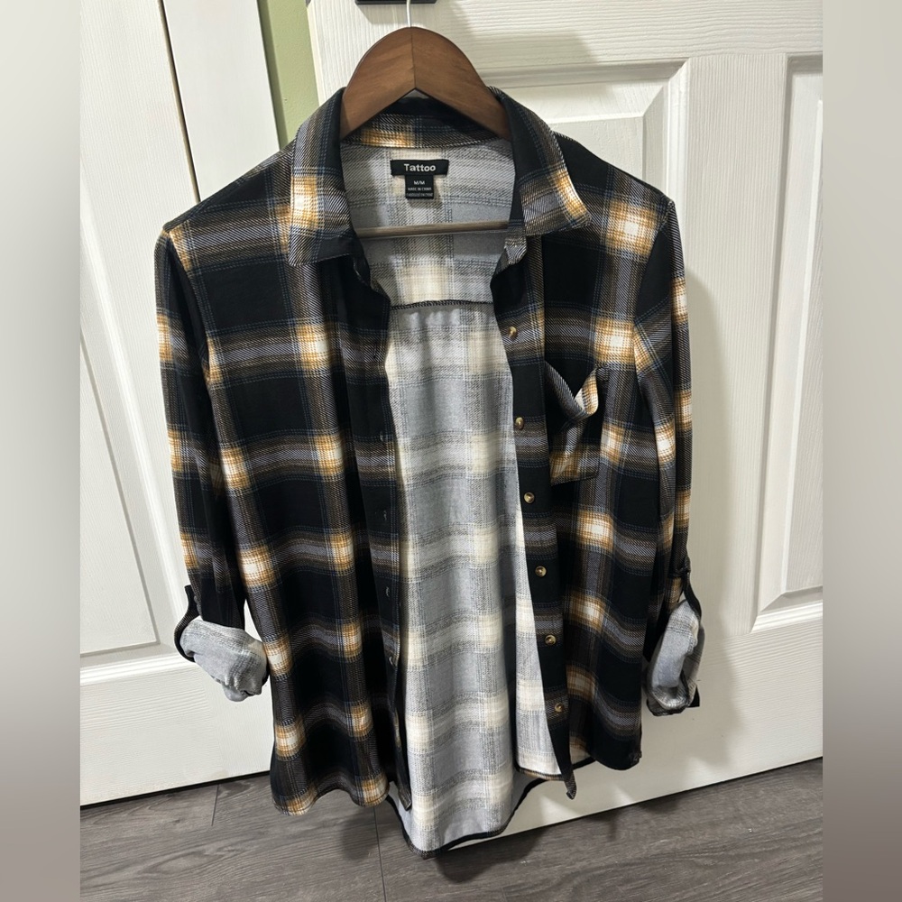 Plaid Button-Up Shirt